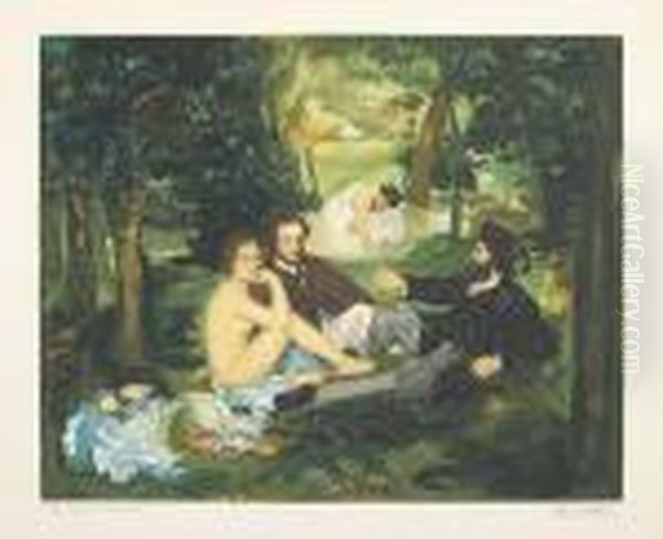 Dejeuner Sur L'herbe. Oil Painting by Edouard Manet