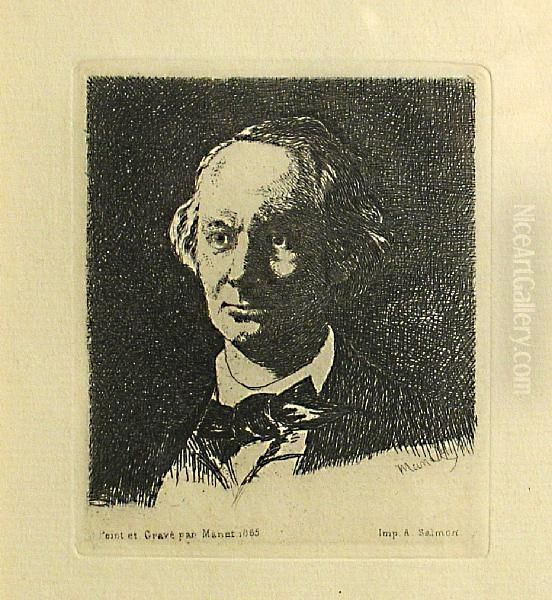 Portrait Of Charles Baudelaire Oil Painting by Edouard Manet