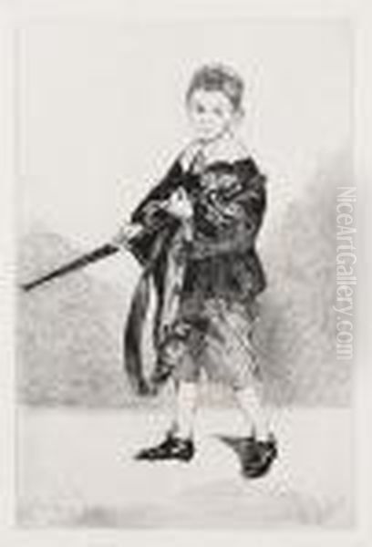 L'enfant A L'epee Tourne A Gauche Oil Painting by Edouard Manet