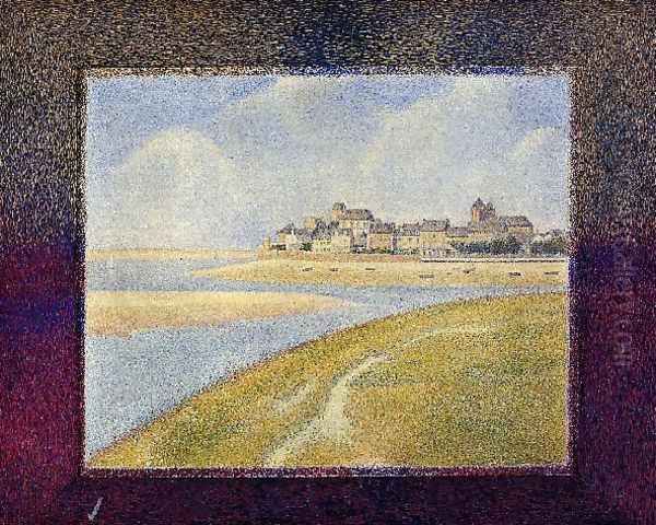 Le Crotoy Upstream Oil Painting by Georges Seurat