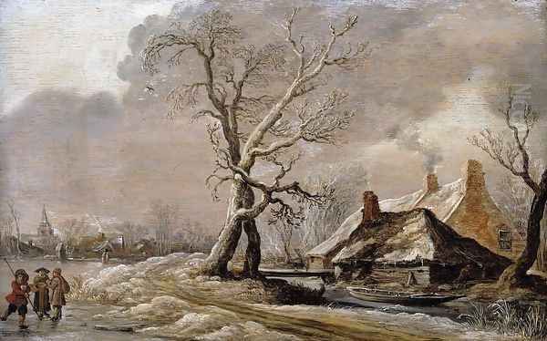 Winter Landscape 1627 Oil Painting by Jan van Goyen