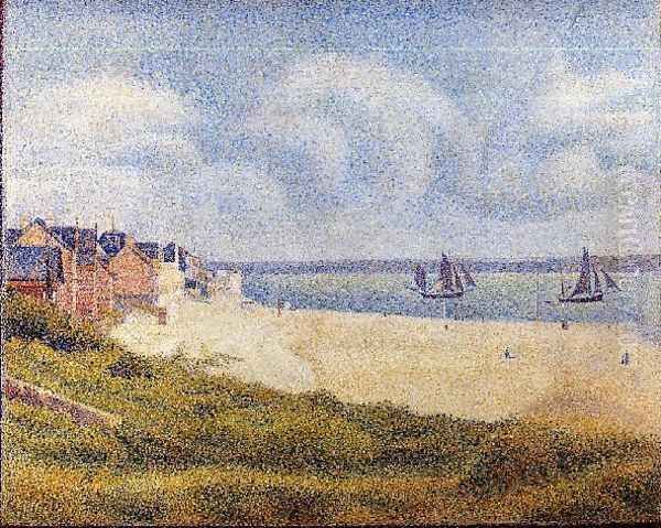 Le Crotoy Downstream Oil Painting by Georges Seurat