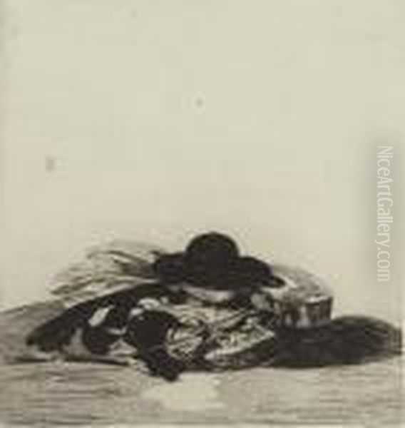 Chapeau Et Guitarre: Frontispiece (guerin 62; Harris 39) Oil Painting by Edouard Manet