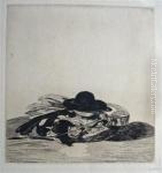 Frontispiece For An Edition Of Etchings: Hat And Guitar Oil Painting by Edouard Manet