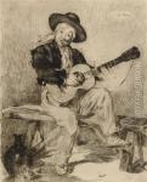 The Spanish Singer (guerin 16; Harris 12) Oil Painting by Edouard Manet