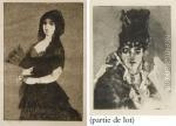 Fleur Exotique Ou Femme A La 
Mantille, Theodore De Banville Tourne A Gauche, Olympia, Deuxieme 
Planche Par Moler Et Portrait De Mme De Callias, Nina De Villard Oil Painting by Edouard Manet