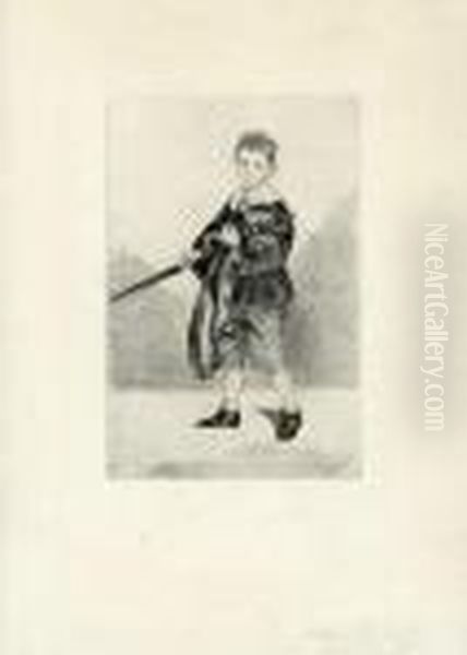 L'enfant A L'epee Tourne A Gauche (3e Planche). 1861. Oil Painting by Edouard Manet