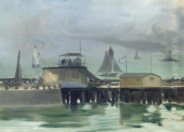 La Jetee De Boulogne Oil Painting by Edouard Manet