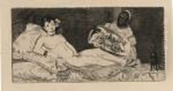 Olympia (published Plate) Oil Painting by Edouard Manet