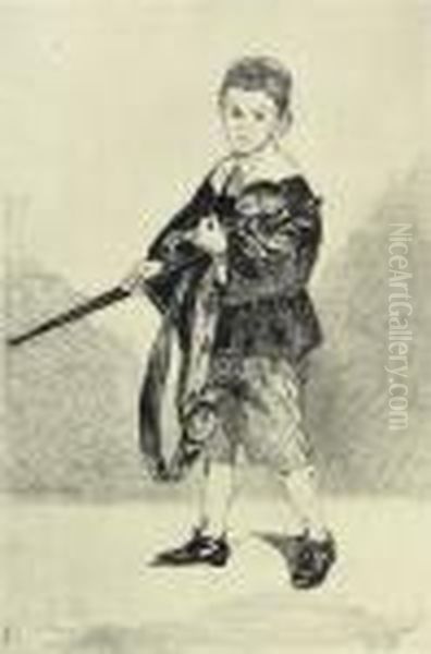 L'enfant A L'epee, Tourne A Gauche Oil Painting by Edouard Manet