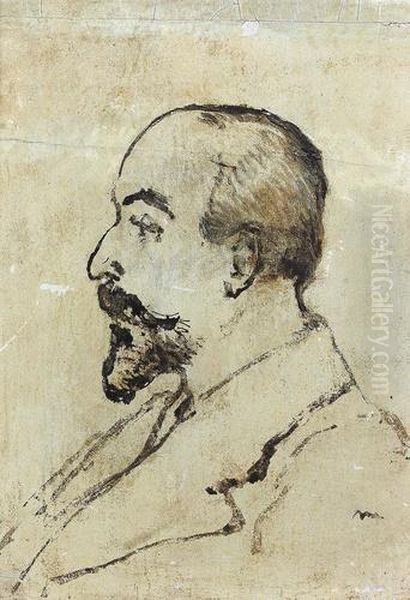 Esquisse Pour Le Portrait D'un Inconnu. Oil Painting by Edouard Manet