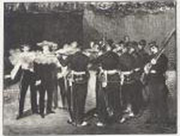 Execution Of Maximillian (harris 54; Guerin 73) Oil Painting by Edouard Manet