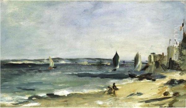 Marine A Arcachon (arcachon, Beau Temps) Oil Painting by Edouard Manet