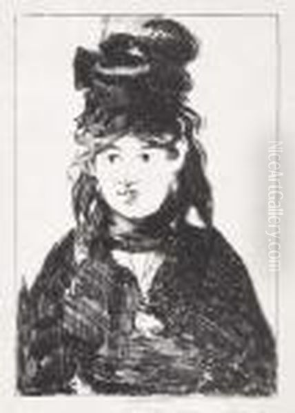 Berthe Morisot, En Noir Oil Painting by Edouard Manet