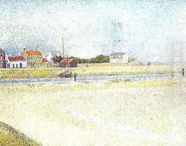 The Channel At Gravelins Grand Fort Philippe Oil Painting by Georges Seurat