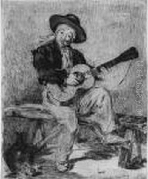 La Guitarrero (guerin 16; Harris 12) Oil Painting by Edouard Manet