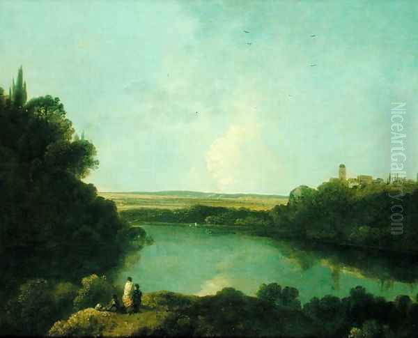 The Nemi Lake near Rome, c.1760 Oil Painting by Richard Wilson