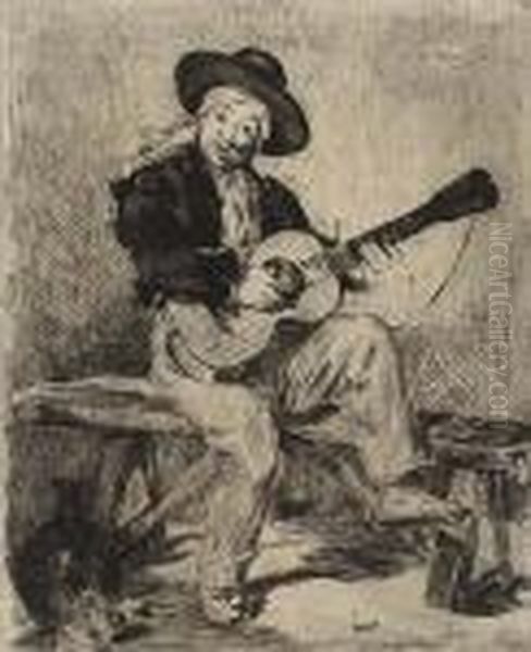 Le Guitarero (ou Le Chanteur Espagnol). Oil Painting by Edouard Manet