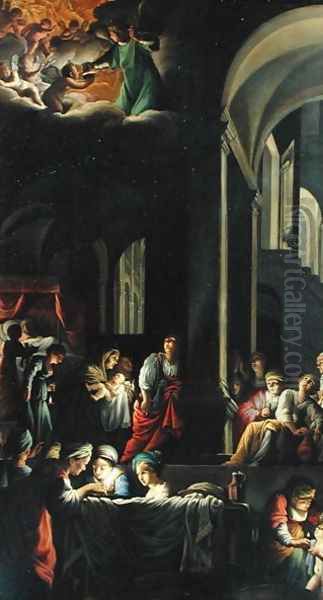 The Birth of the Virgin, c.1616-19 Oil Painting by Carlo Saraceni