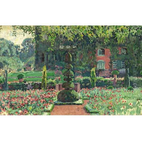 Jardin en ete Oil Painting by Theo van Rysselberghe