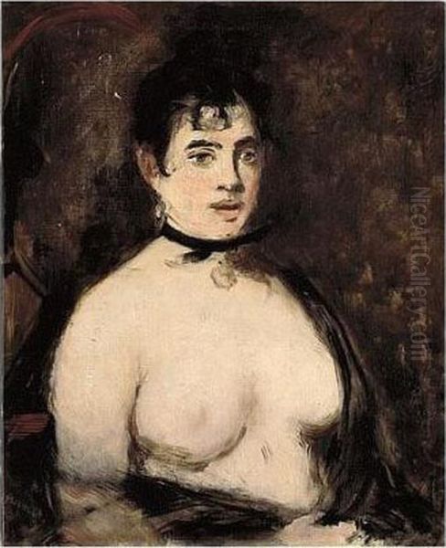 La Brune Au Seins Nus Oil Painting by Edouard Manet