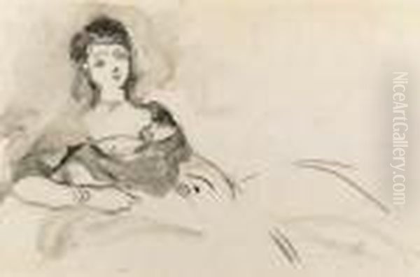 Femme Tendue (recto); And Le Lion (verso) Oil Painting by Edouard Manet