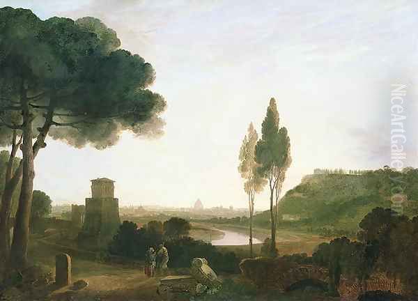 Rome and the Ponte Molle, 1754 Oil Painting by Richard Wilson