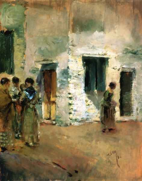 Venetian Street Scene Oil Painting by Robert Frederick Blum