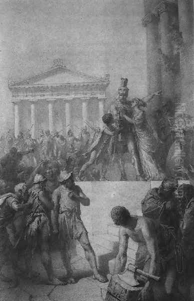 Illustration to Imre Madachs The Tragedy of Man- In Athens Scene 5 1887 Oil Painting by Mihaly von Zichy