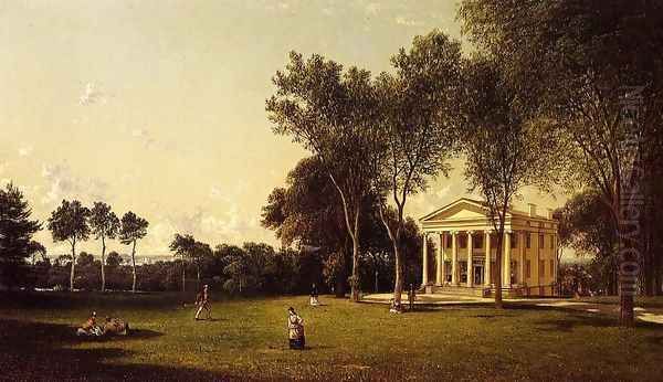 Croquet on the Lawn Oil Painting by David Johnson