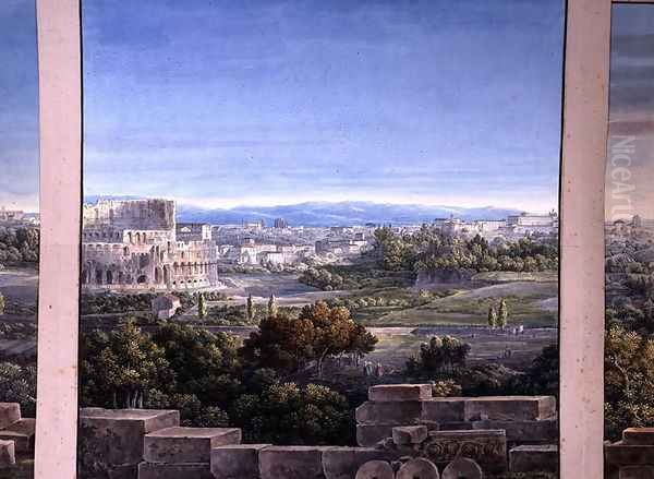 View of the Celian Hill, Rome, c.1800 2 Oil Painting by Louis Francois Cassas