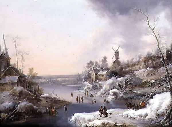 Winter landscape Oil Painting by Pieter Jan van Veen