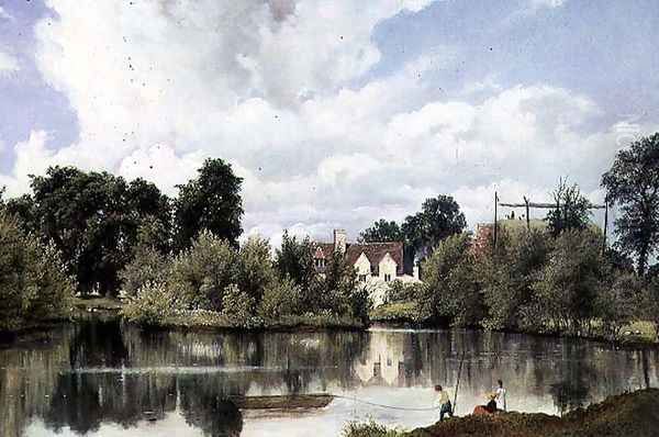 River landscape, Suffolk Oil Painting by Frederick Waters Watts