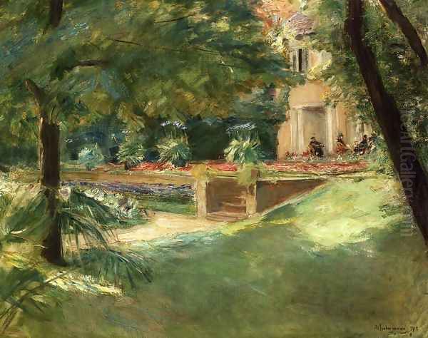 Blick auf die Blumenterasse im Wannseegarten Nach Sudwesten Oil Painting by Max Liebermann