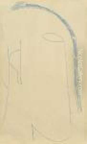 Recto/verso: Tete De Profil Oil Painting by Amedeo Modigliani