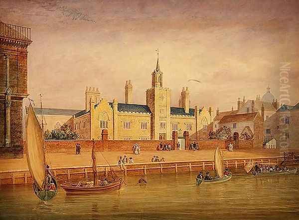 Trinity Almshouses, Greenwich c.1825 Oil Painting by George Smith