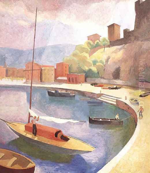 Gulf of Lerici 1928 Oil Painting by Karoly Patko