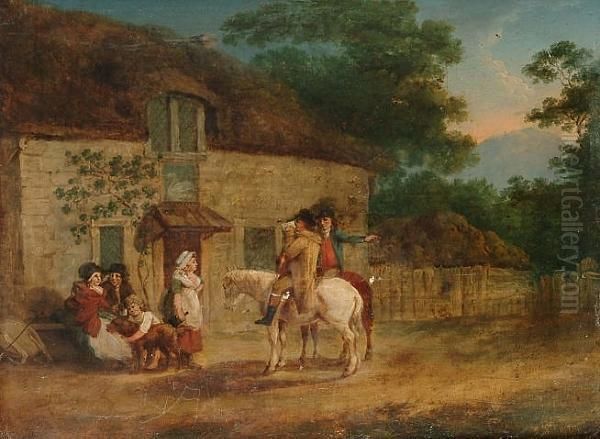 Some Refreshment At The Inn Oil Painting by George Morland