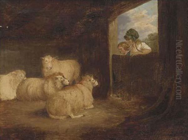 Mutual Curiosity Oil Painting by George Morland