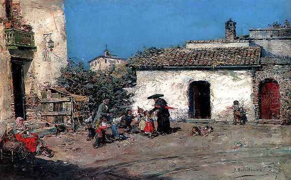 The Priest's Visit Oil Painting by Jose Benlliure Y Gil