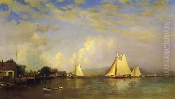 On the Hudson Oil Painting by Francis Augustus Silva