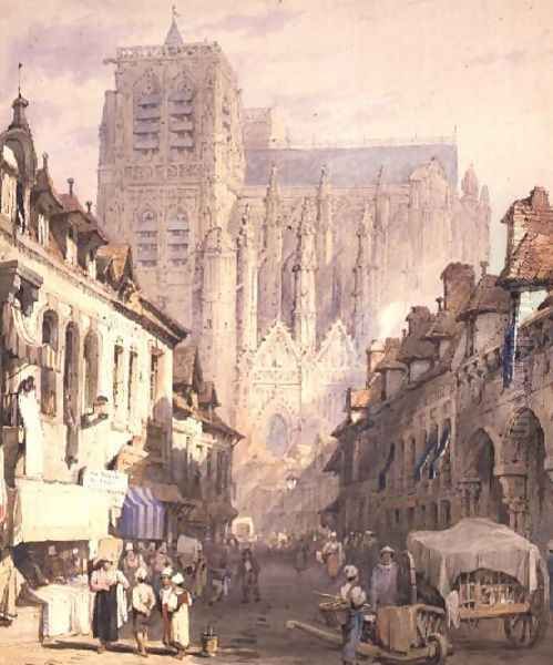 Church of St. Wolfram at Abbeville Oil Painting by Samuel Prout