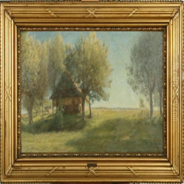 Scenery With Half-timbering House Oil Painting by Julius Paulsen