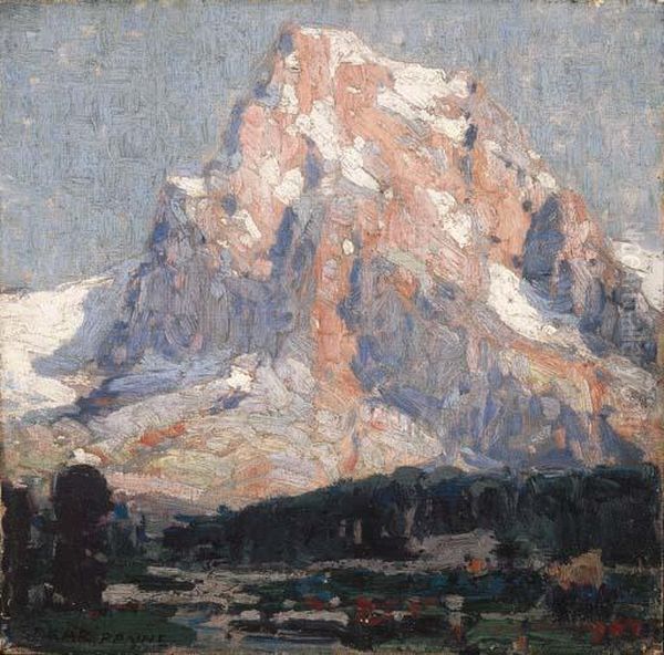 Sunlit Peak Oil Painting by Edgar Alwin Payne