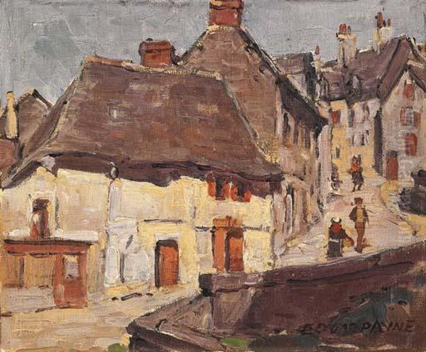 Village Scene Oil Painting by Edgar Alwin Payne