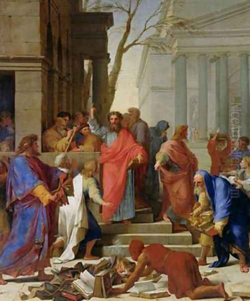 The Sermon of St Paul at Ephesus Oil Painting by Eustache Le Sueur