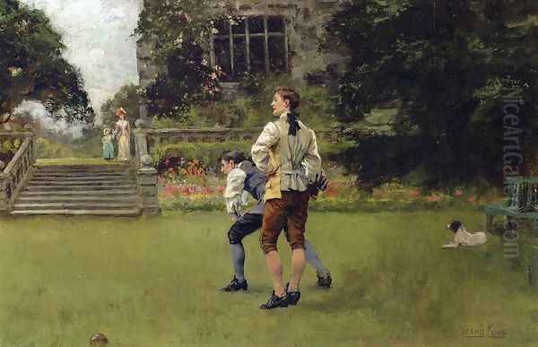 The Bowlers Oil Painting by Henry John Yeend King