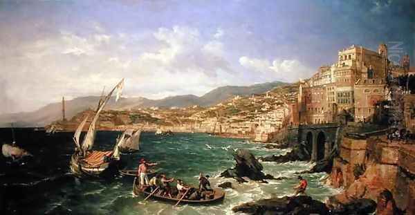 View of Genoa, 1854 Oil Painting by William Parrott