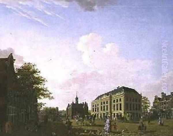 A View on the Leidse plein in Amsterdam, 1778 Oil Painting by Isaak Ouwater