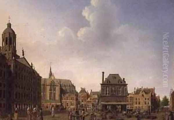 Dam Square - Amsterdam, 1782 Oil Painting by Isaak Ouwater